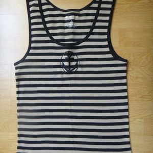 Tank Top Stripe Black/Brown Sz XL NEW